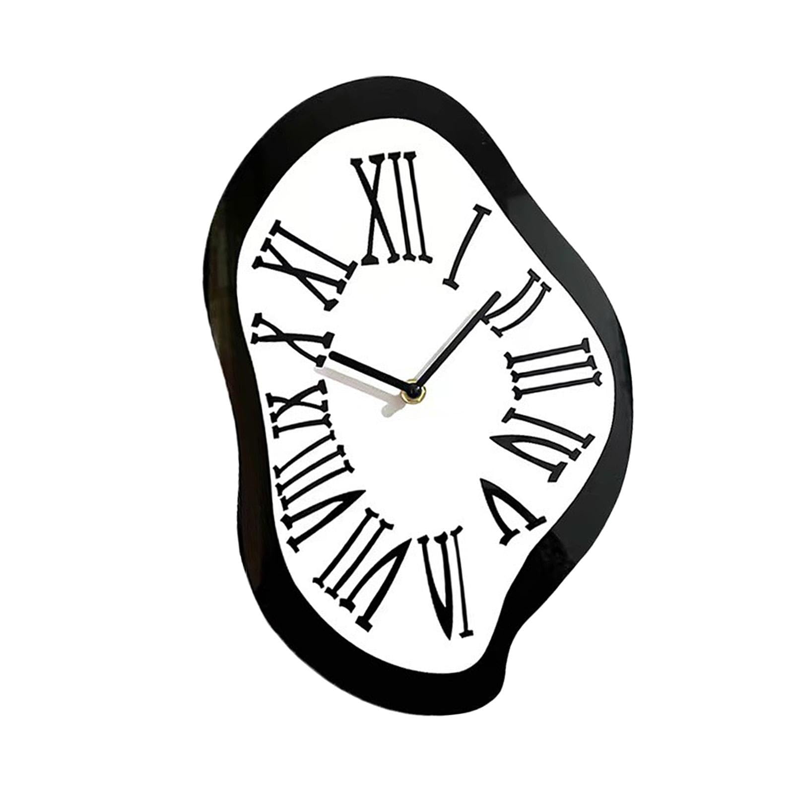 Amazon.co.jp: XLWLLNJ 溶ける壁掛け時計 壁掛け時計 ローマ数字