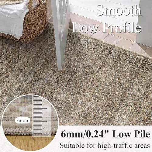 Tapete decorativo rectangular 8x10 Schweek marrón lavado miniatura 4
