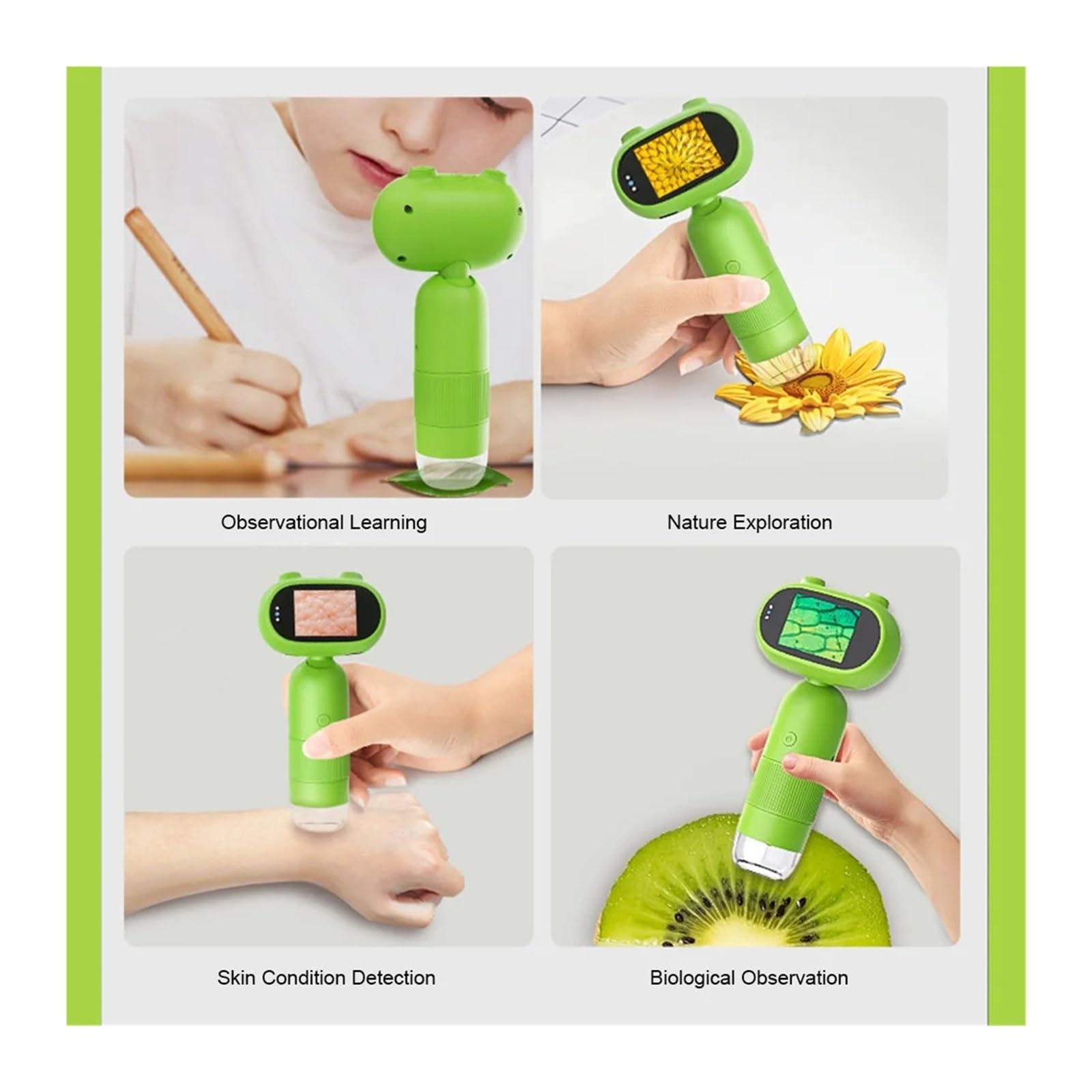 Microscopio Digital de Laboratorio for niños con función fotografía y vídeo, 1000 aumentos, cámara electrónica Lupa for