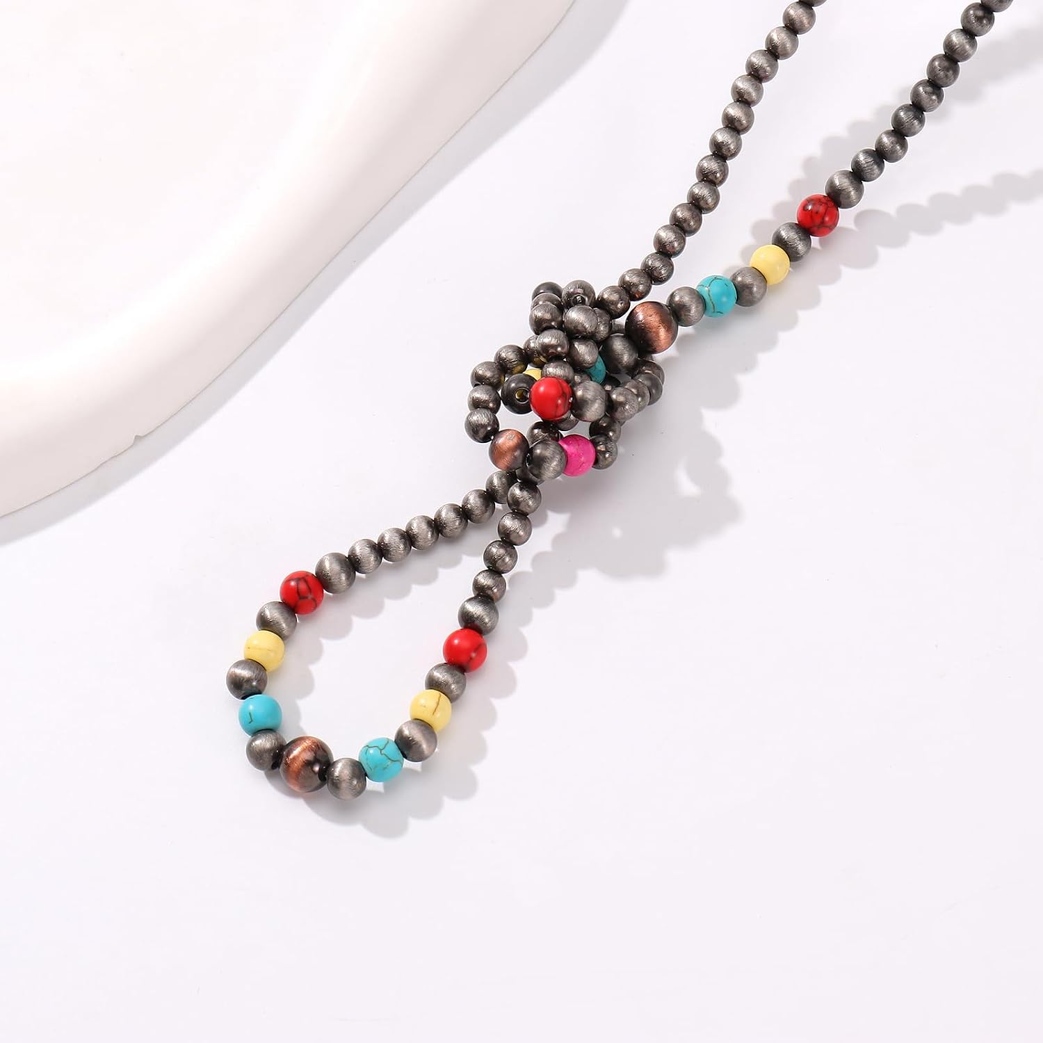 Firstmeet Navajo Pearl Necklace for Women Vintage Handmade Long Boho Turquoise Western Jewelry