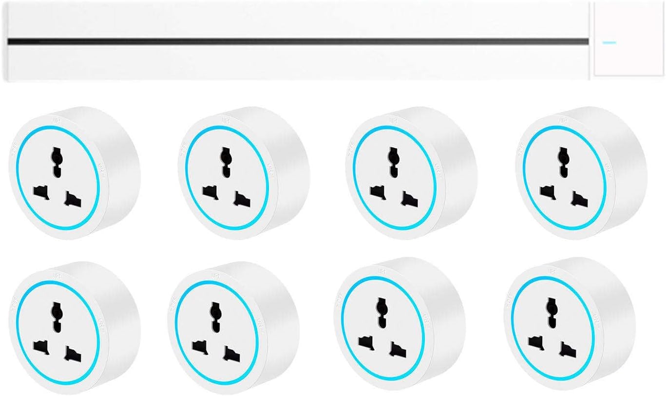 W-Lynn Wall-Mounted Movable Rail Socket 8000W High Power Overload Protection Universal Plug Adapter Suitable for Home Kitchen Office,White-100CM