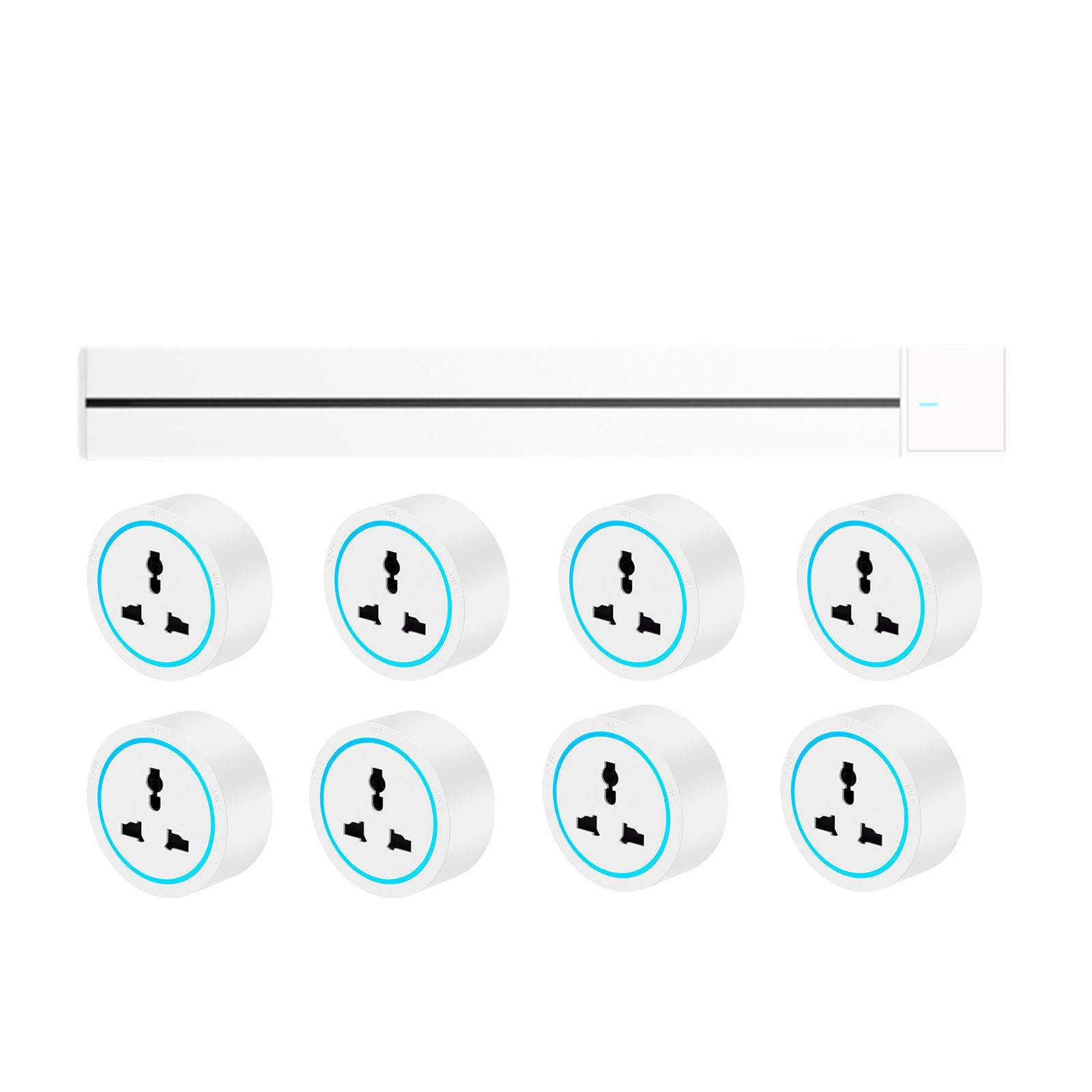 W-Lynn Wall-Mounted Movable Rail Socket 8000W High Power Overload Protection Universal Plug Adapter Suitable for Home Kitchen Office,White-100CM