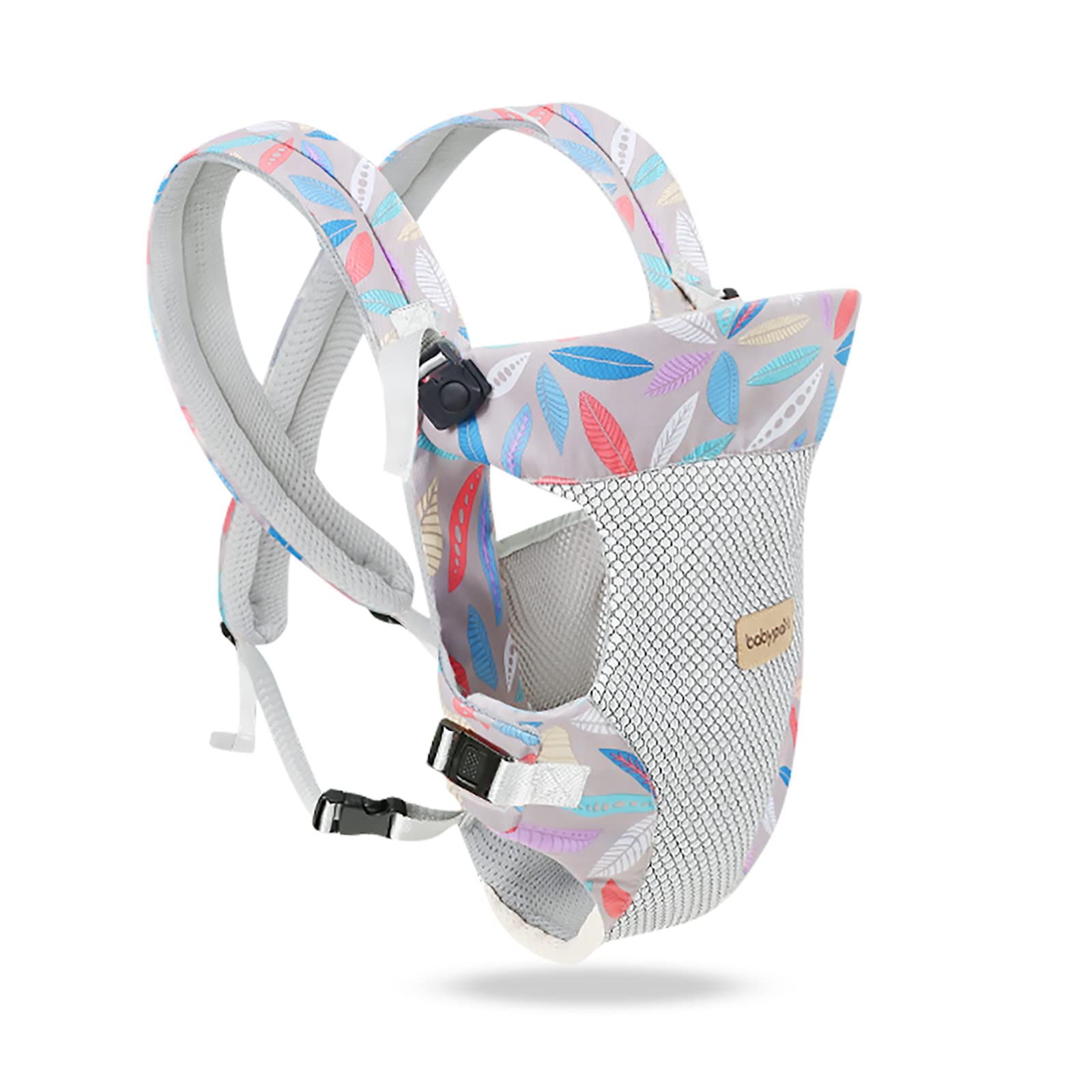 SONARIN Porte-bébé Léger Respirant,4 en 1 3D Air Mesh Porte Bébé Ergonomique Multifonction Avant et Arrière Porte-bébé,Multiposition pour Nouveau-né Bébé Enfant 0-36 Mois(Feuille)