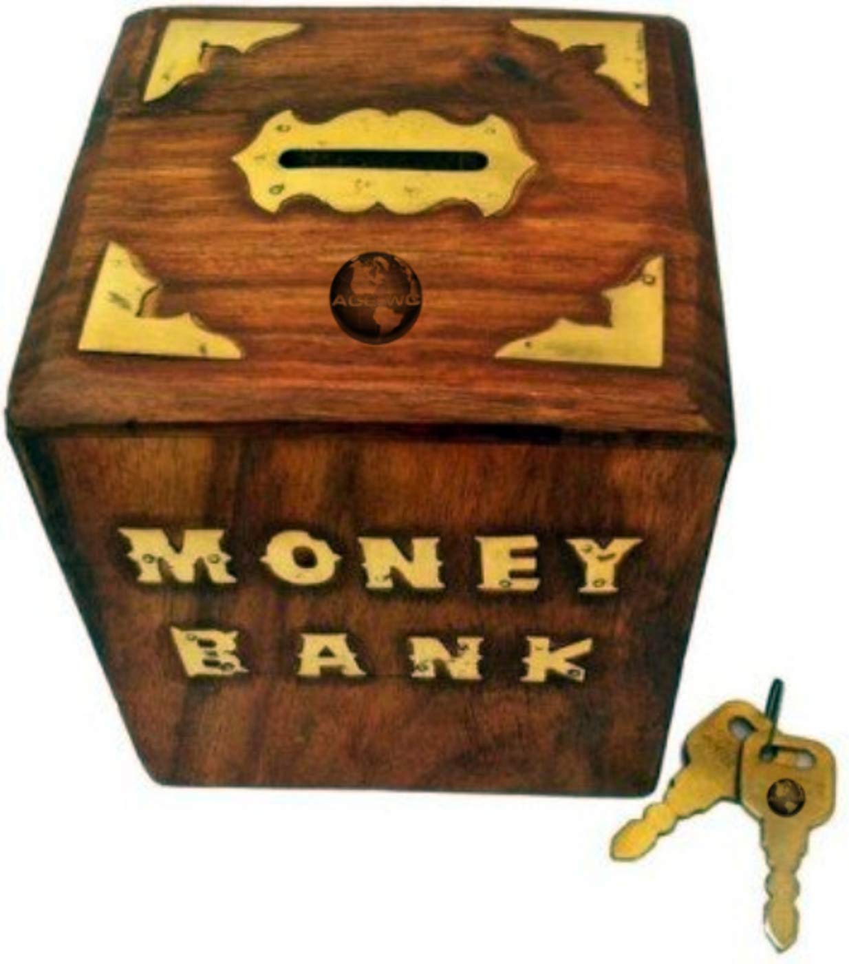 Handcraft Wooden Piggy Money Coin Bank Holder (Brown)-picture-29