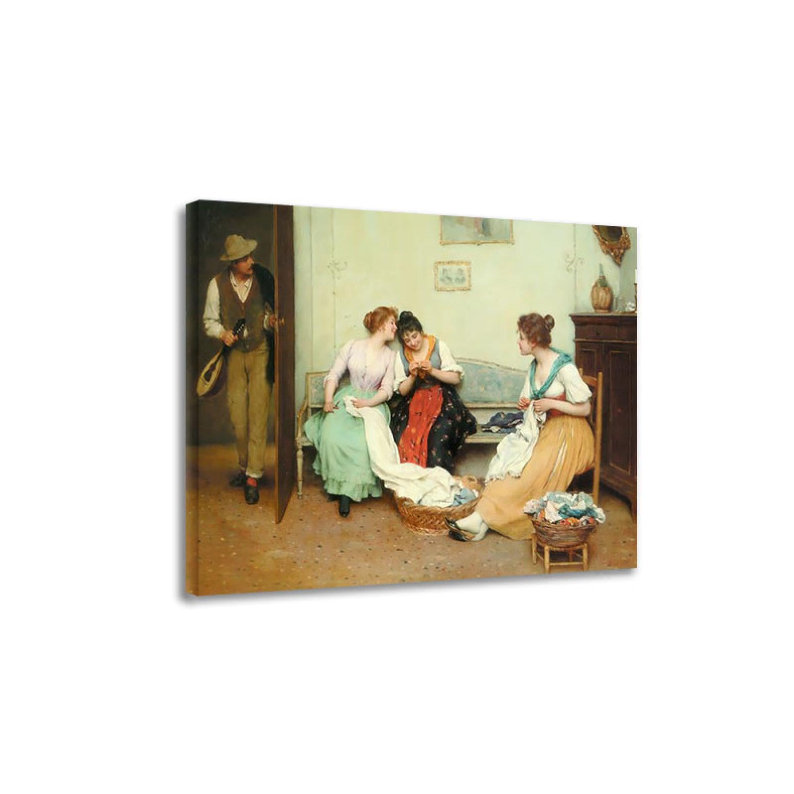 Tableau The Friendly Gossips impression toile déco murale rétro 40x50 - 8