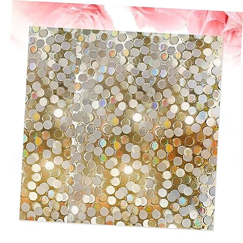 Vinilo decorativo para ventana con diseño de lentejuelas doradas miniatura 7