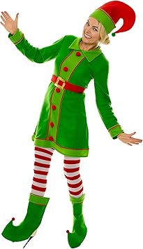 Ladies 5 Piece Elf Costume Santa Christmas Fancy Dress Xmas Party Amazon Co Uk Toys Games