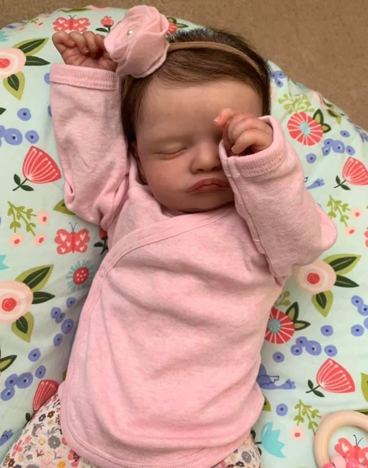 Pinky Reborn Muñecas realistas de bebé Reborn de 20 pulgadas, vinilo de silicona, muñecas para recién nacidos, muñeca de cuerpo de tela, muñeca de