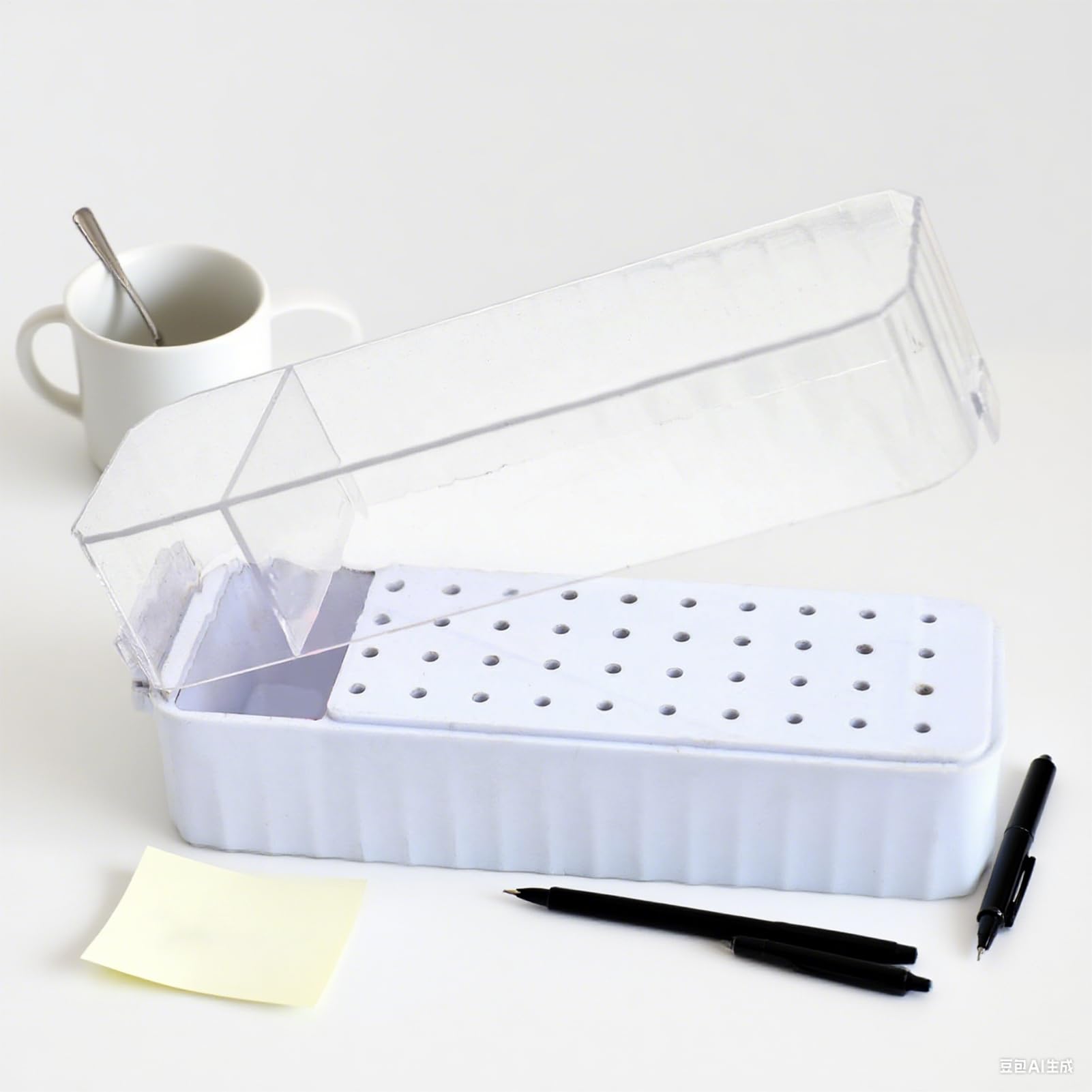 Boîtier pour Forets d'Ongle - Contenant Organisateur à 40 Emplacements pour Fraises de Manucure | Boîte de Rangement avec Couvercle Transparent Anti-Poussière pour Meulage, Soin des Cuticules,