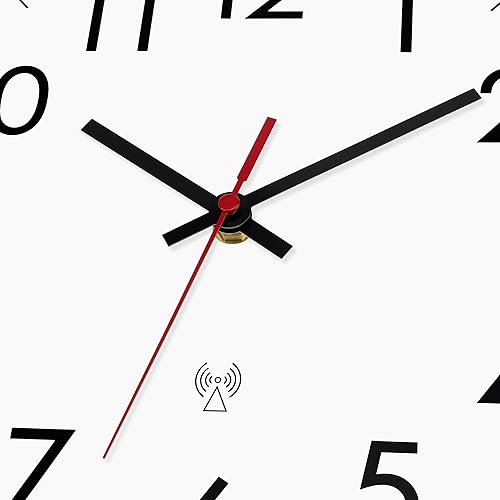 Miniatura 9 de Lumuasky Reloj de pared, silencioso sin tictac, de 12 pulgadas, de cuarzo, funciona con pilas, reloj de pared analógico redondo para aula, escuela,