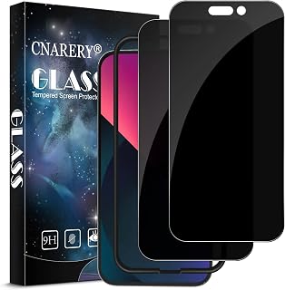 Cnarery Privacy Screen Protector for iPhone 14 Pro Max 6.7 inch, Anti Spy Tempered Glass with Alignment Frame Easy Installation, 2 Pack