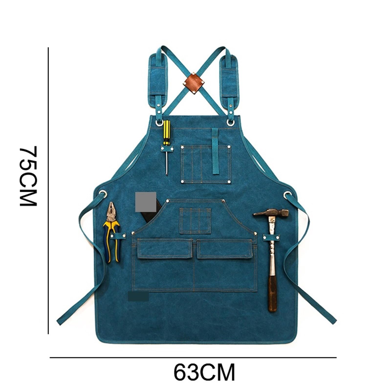 Grembiule da lavoro in tela giardinaggio impermeabile for donna Uomo con tasche Grembiuli cucina for la lavorazione del legno alla griglia Per Giardino