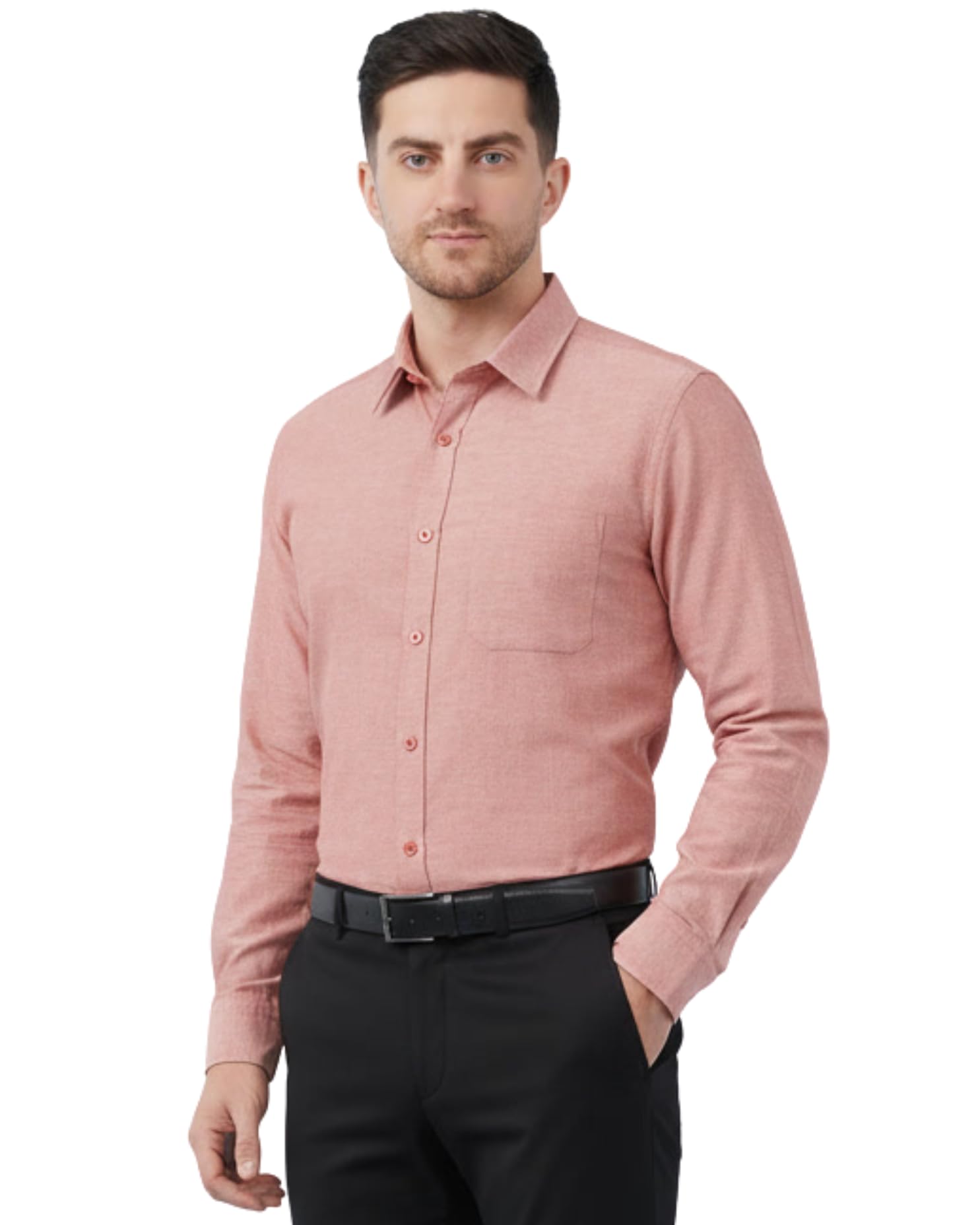 SaintX Men's Formal Shirt with Pocket | Oxford Weave Cotton Rich Premium Fabric | Smart Fit | Full Sleeve | Everyday Summer Essential | Regular Fit
