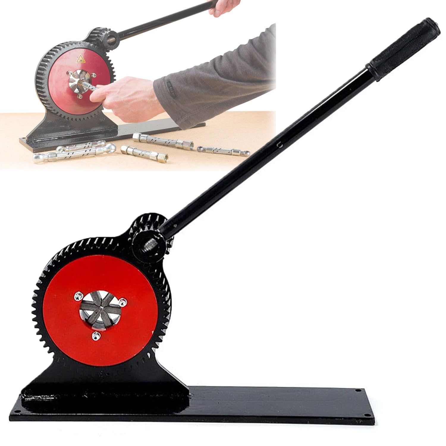 Manual Hose Crimper, 6-Jaw Low Pressure Tool,Large Gear Crimping Tool, 6-32mm Pressing Range, for Hydraulic Hose Connections