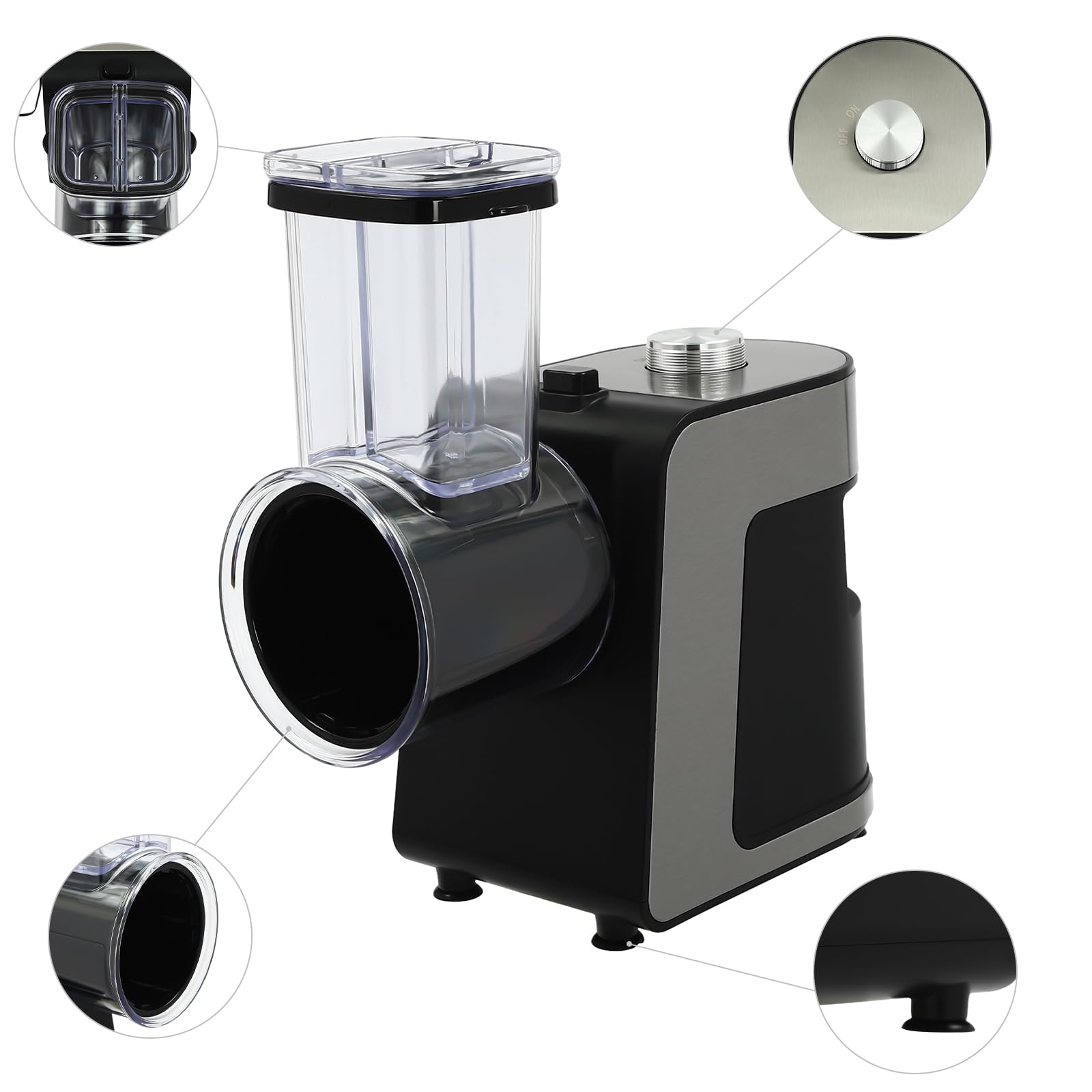 Cortador eléctrico de verduras, rallador de verduras con 10 cuchillas, de acero inoxidable, base antideslizante, para patatas, pepinos, cebollas, ideal para cocina, restaurante, hogar