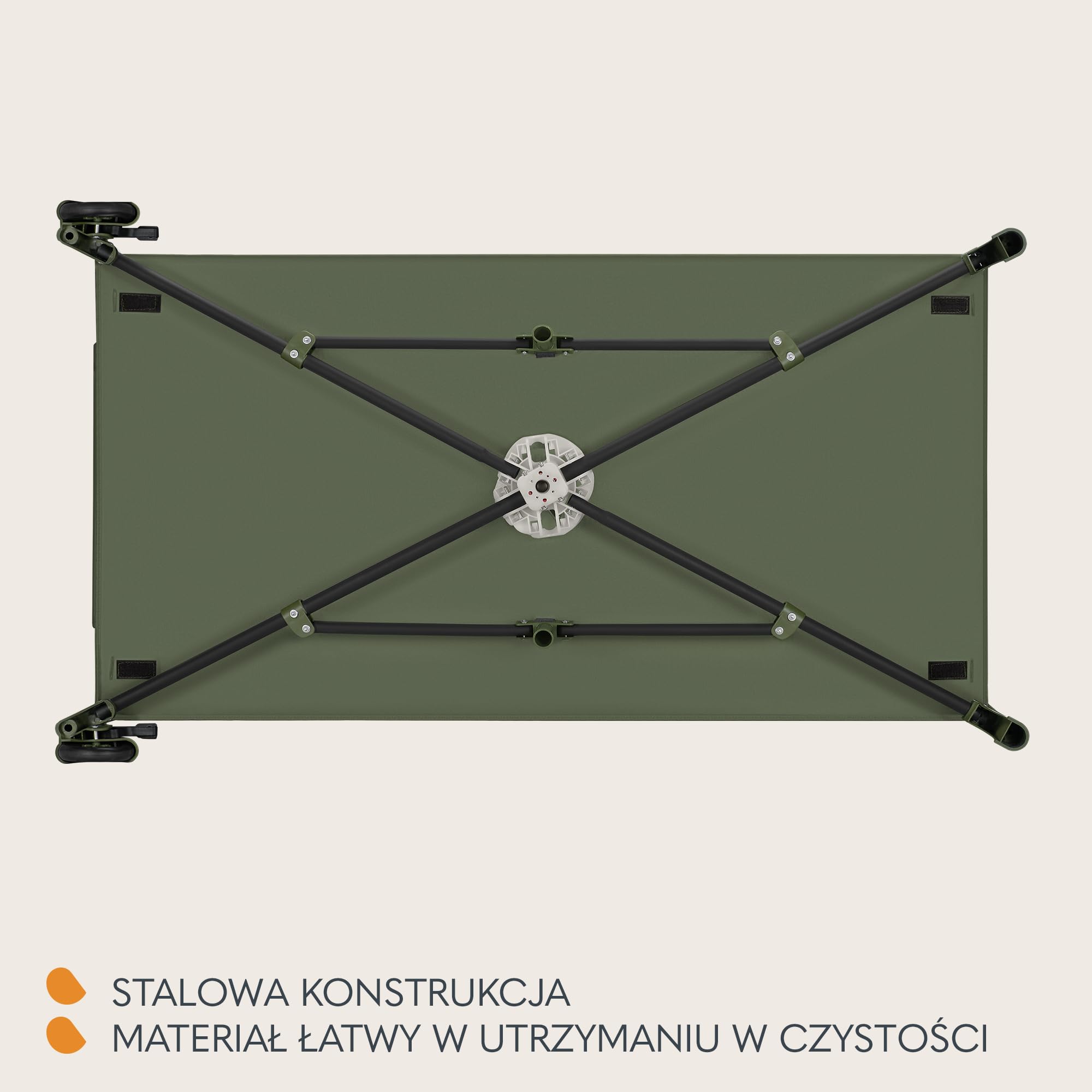 LIONELO Jasmin Easy Fold Łóżeczko Turystyczne Dziecięce do 15 kg od 0 do 36 miesięcy Piankowy Materac T25, 2 Poziomy Wysokości, Szybkie Składanie Easy Fold, Boczne Wejście, Kółka (Zielony)