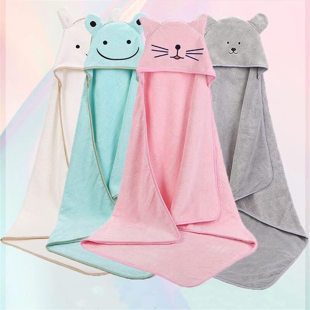 Towel Bath Towel Bathrobes Velvet 90 * 90cm Fleece Hood Kids Beach Towels Newborn Hooded Towel Babies Blankets (Color : B) (D)
