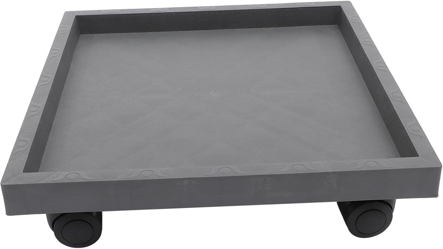 1pc Large Square Flower Pot Stand Wheels Resin Planter Tray Drip Trays Grey Model