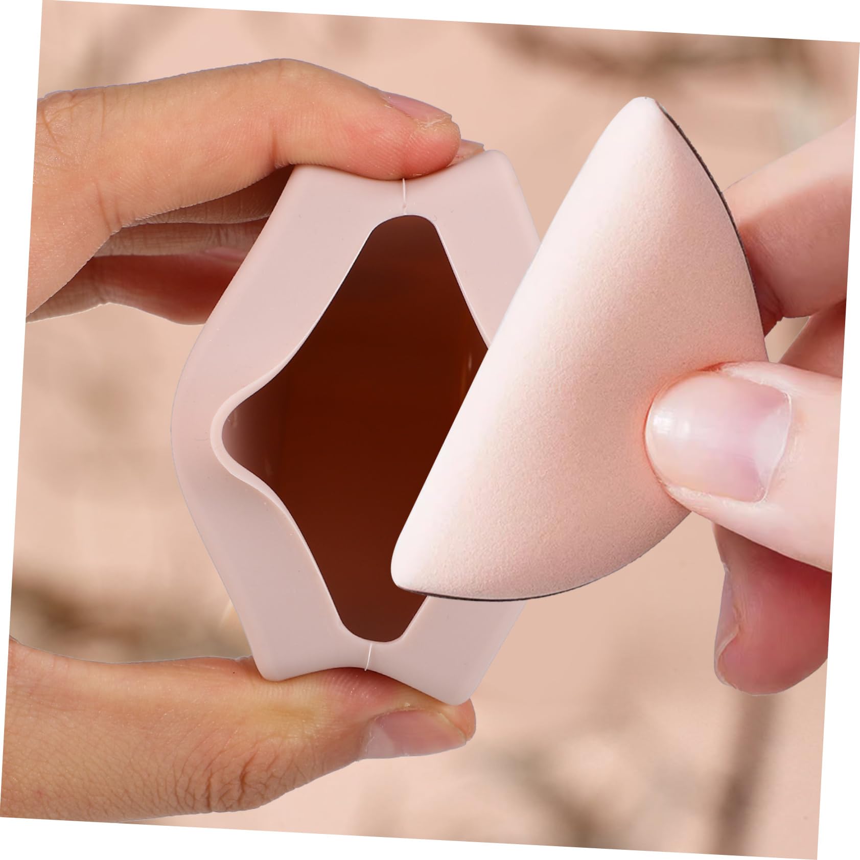 Ipetboom 8 Piezas Soporte Para Borlas De Polvo Sostenedor Del Soplo Del Polvo Del Triángulo Soplo De Polvo Triangular Maquillaje En Polvo Viajar Constituir Soporte De Esponja Gel De Sílice