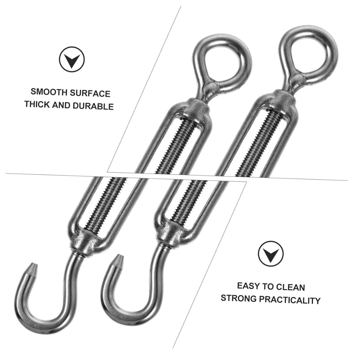 Stainless Steel Hook Tightener for Cable Management Gym Cable Attachments Wrap Rope Steel Easy Install Practical