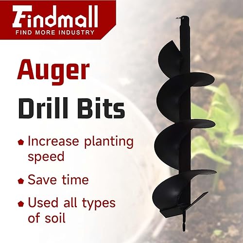 Miniatura 9 de findmall Brocas de taladro de tierra de 4, 6, 8, 10, 12 pulgadas, para excavadora de agujeros de poste de gas (6 pulgadas)