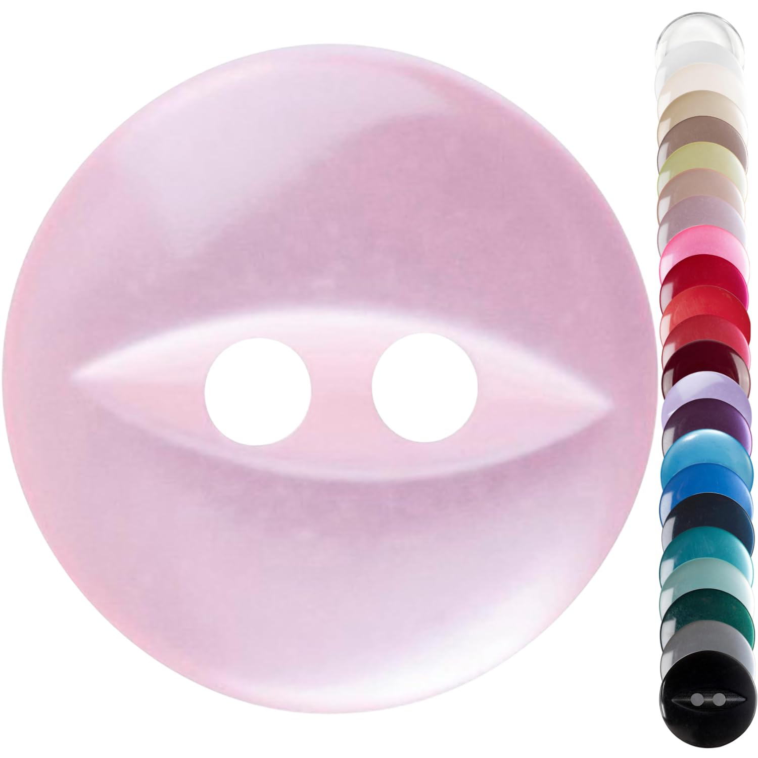 Pink Chunky Cardigan Buttons, 19mm Fish Eye, Pack of 10 Matching — image 1