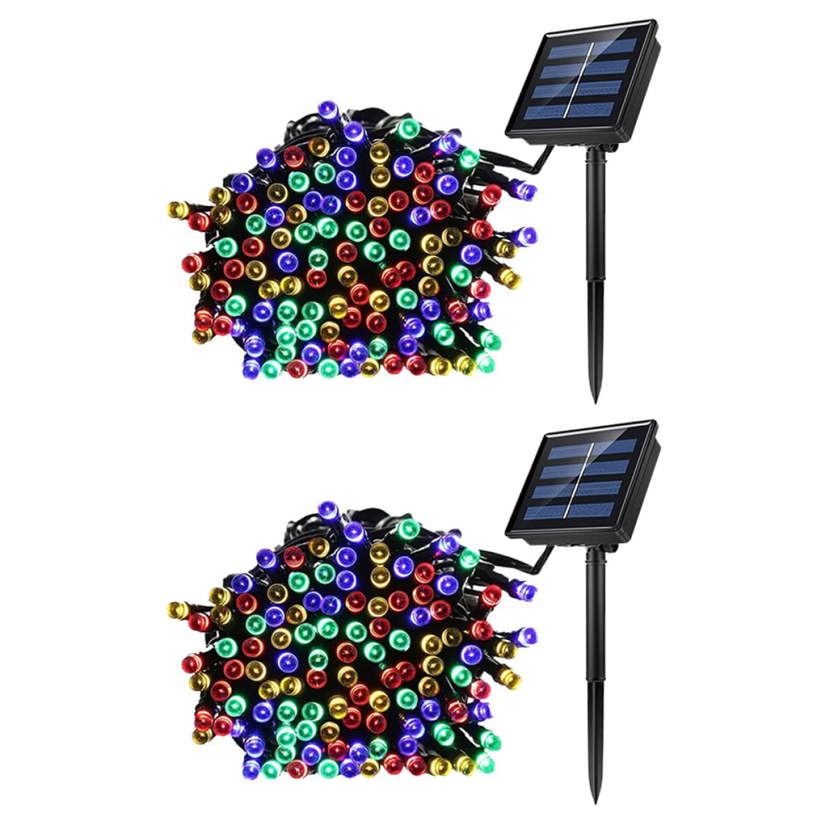 Guirlandes Lumineuses Solaires LED 100 LED 10m, 2 Lots