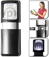 Vista 7 de Lupa pequeña con luz LED 3X, lupa de bolsillo iluminada EasY Magnifier - Lupa iluminada de mano para trabajo de cerca, lectura de libros, frascos