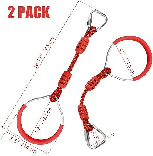 Miniatura 70 de Anillo ninja para fitness, anillo de gimnasia, barra de escalada, entrenamiento al aire libre, patio trasero, juegos de equipo de entrenamiento