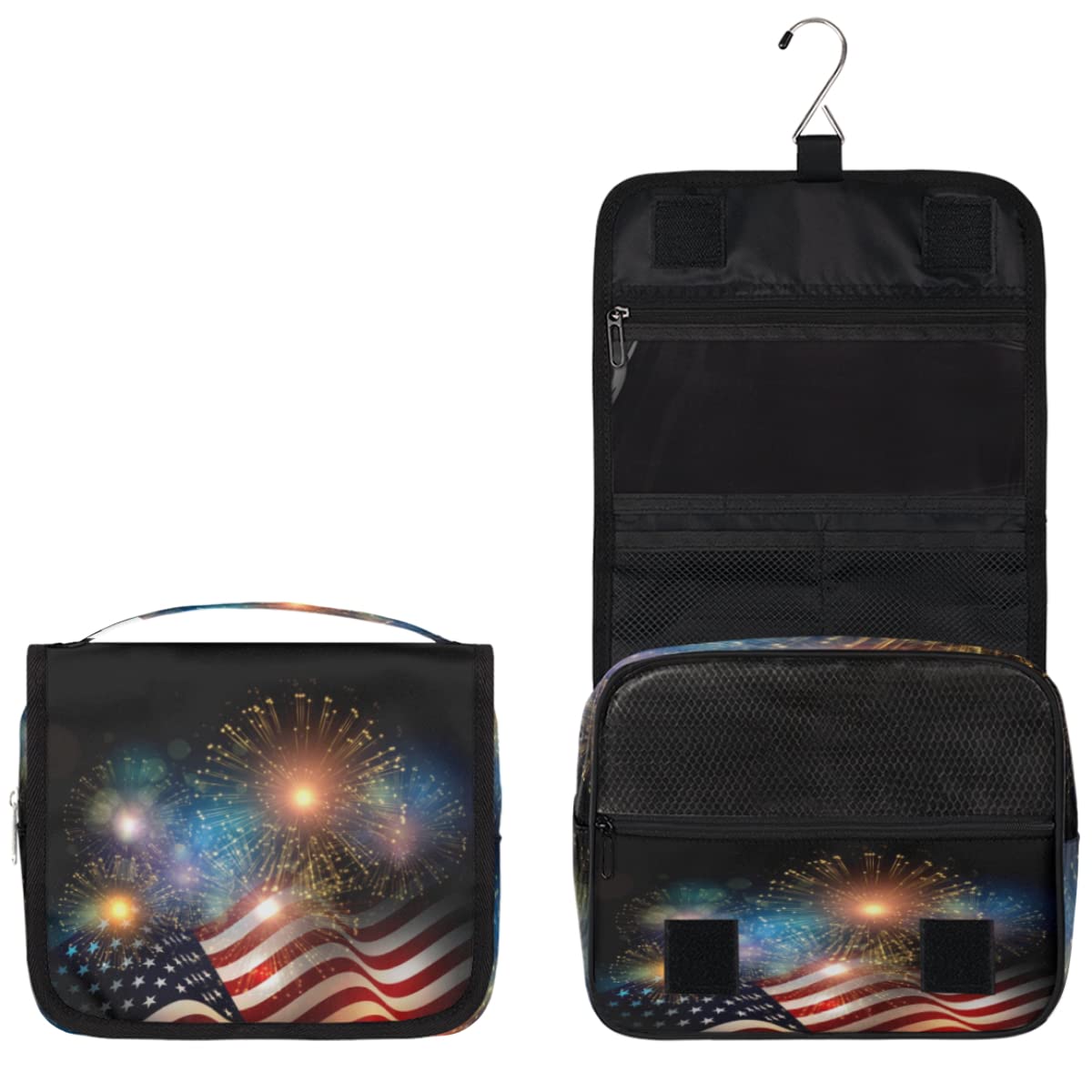 Amerykańska podróżna kosmetyczka American Memorial Day Wash Pouch Bag Unisex Wiszące przybory toaletowe Kosmetyczka Organizer do makijażu, wielobarwny, Jeden rozmiar