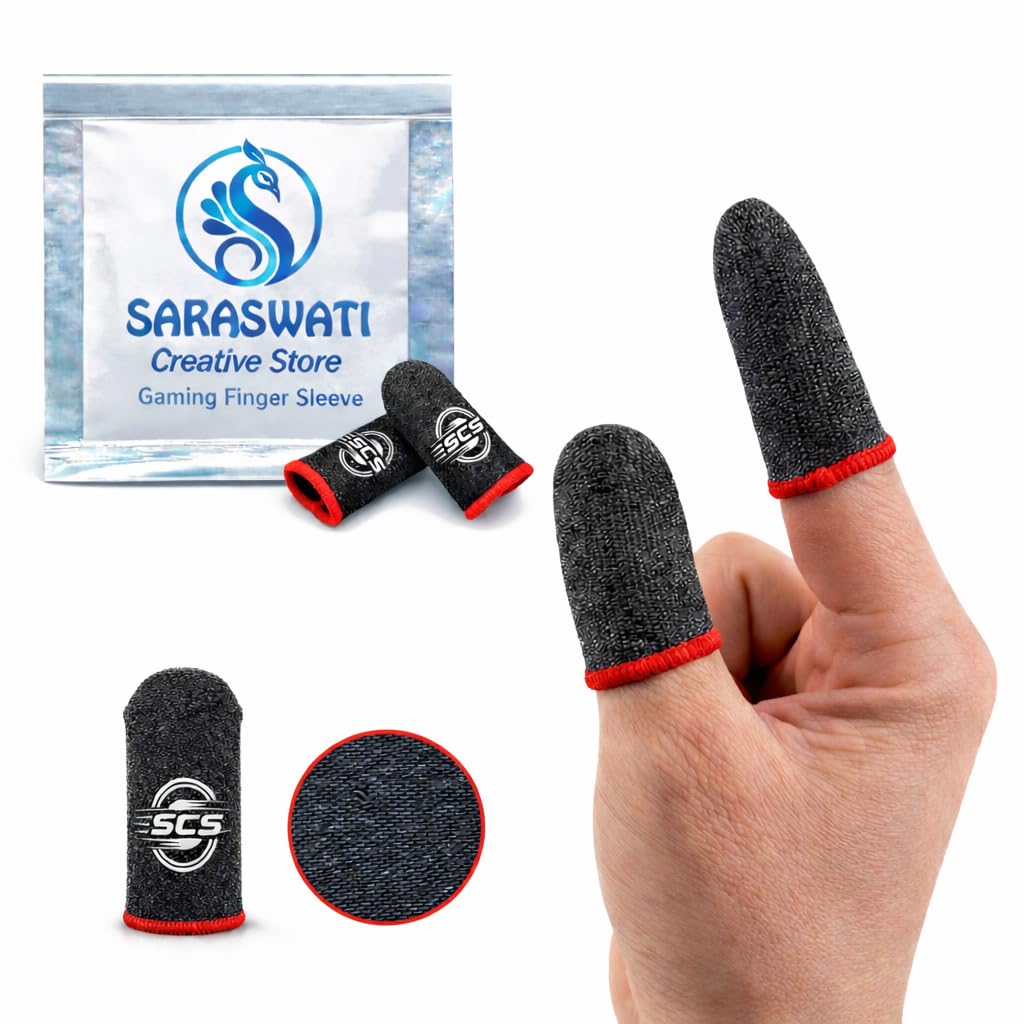 Gaming Finger Sleeves for Mobile, High Sensitivity Touch, Anti Sweat & Anti Slip Fabric, Smooth Control for BGMI PUBG Free Fire COD, Pack of 4-image-9