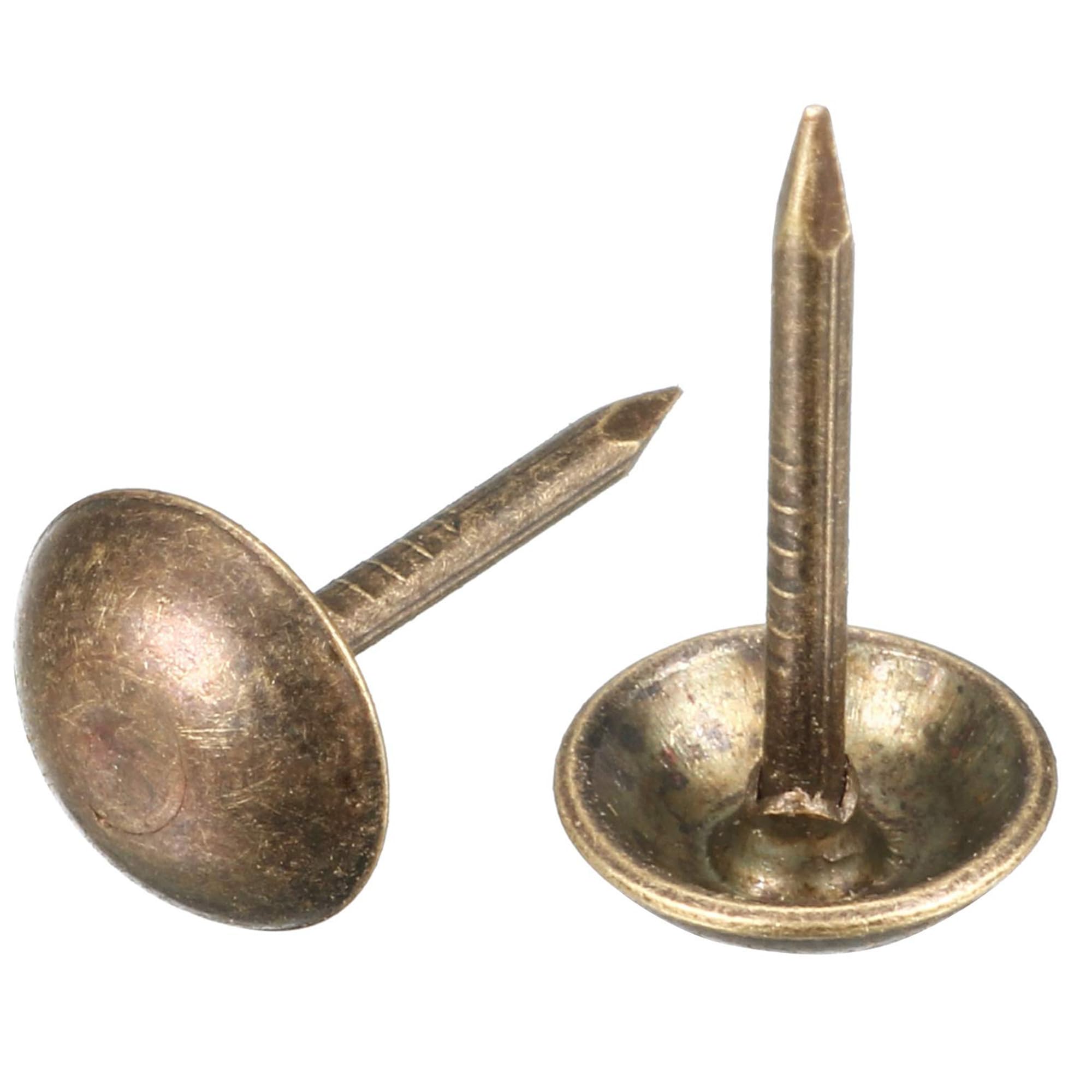 TOP-VIGOR 150Pcs Antique Bronze Upholstery Tacks, 7mm Dia 13mm Decorative Thumb Pins for Furniture, Cork Board and Wood DIY Projects