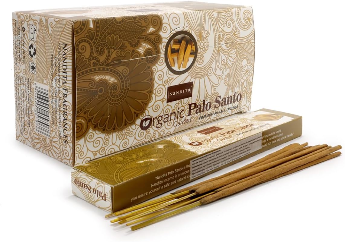 Premium Masala Incense Sticks Agarbathi -15g Boxes x 12 Pack insense inscents insienso - Fine Quality Incense Sticks for Purification, Relaxation, Positivity, Yoga, Meditation (Palo Santo Nandita)