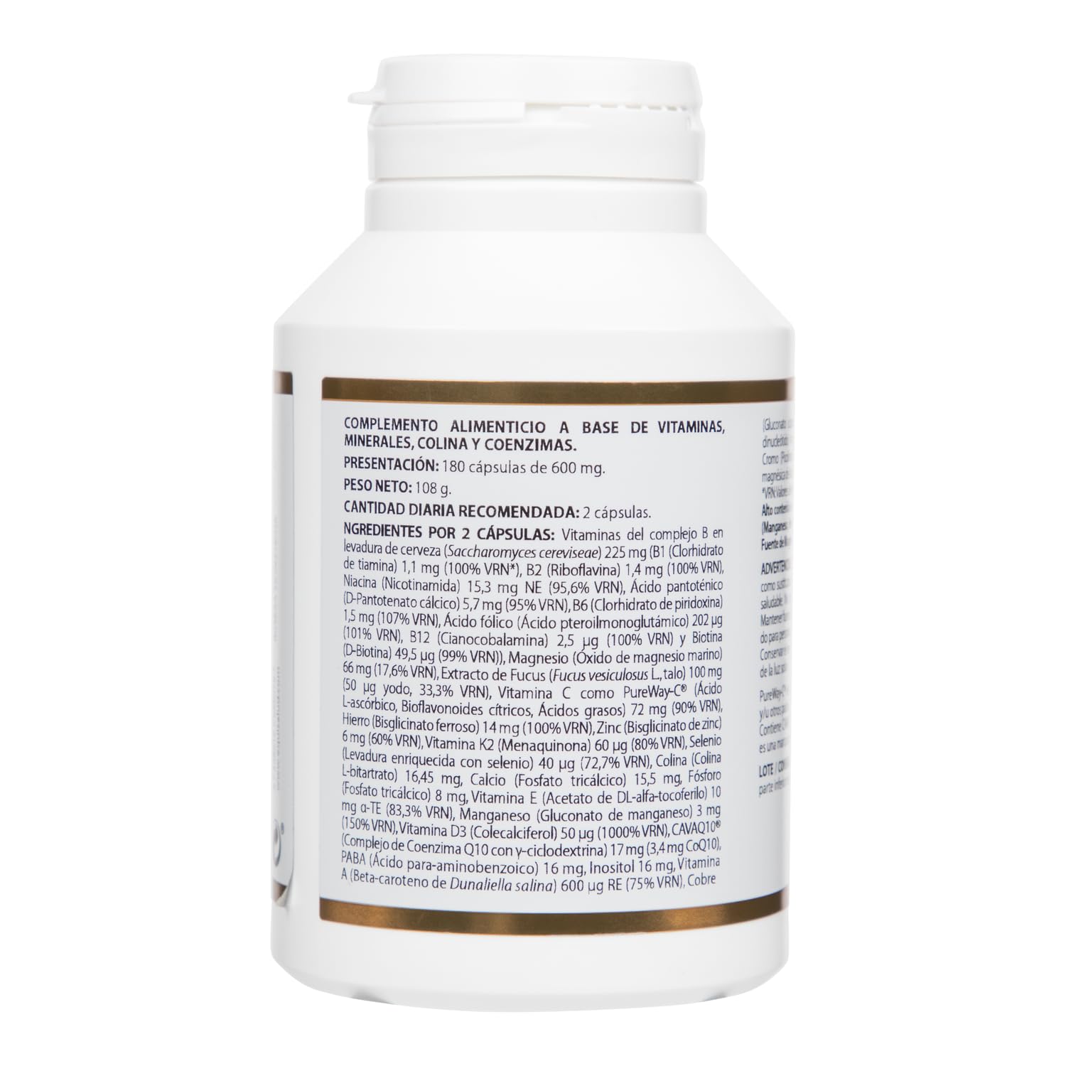Holovit Multivitamínico Equisalud 180 Cápsulas | Multivitamínico Completo con Vitaminas A, C, D3, K2 y Complejo B | Con Minerales, CoQ10, NADH y PureWay-C® | Energía, Sistema Inmunitario y Vitalidad