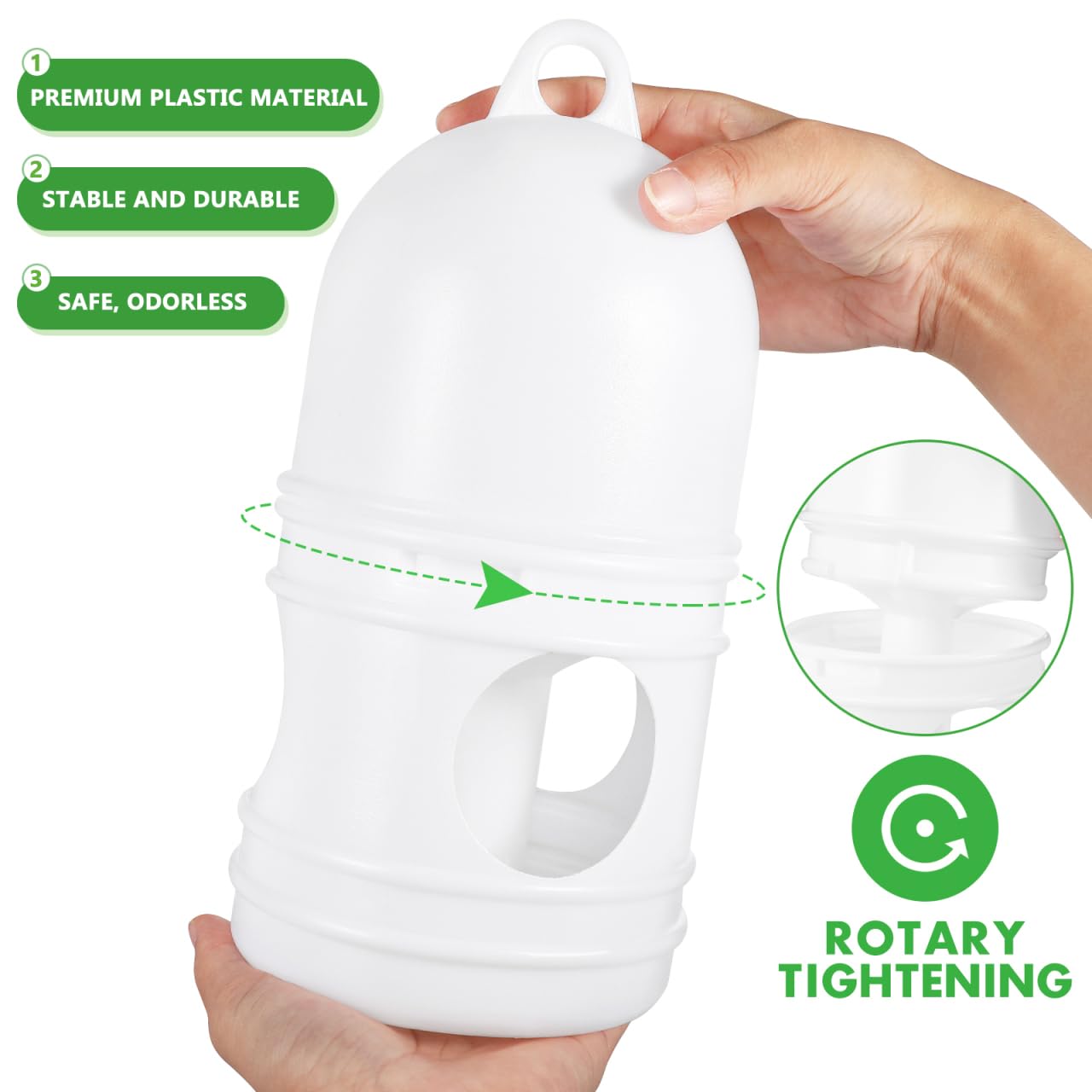 balacoo Dispensador de agua para pájaros: 2 comederos de agua para palomas, hervidor de agua desmontable para palomas, botella de agua universal para pájaros, práctico dispensador de agua para