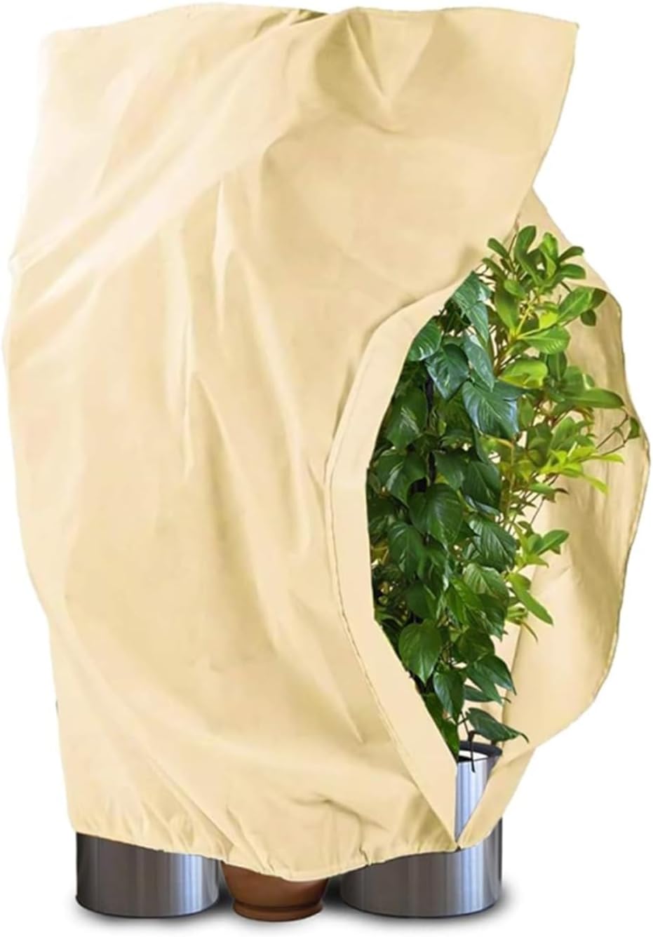 Lonnalee Garden Fleece Plant Frost Protection,Plant Covers For Winter,Protect Plant From Being Damaged,Bad Weather Or Pests,Medium Plant Covers For Olive Tree Potted Palms Shrub (120 * 180cm)