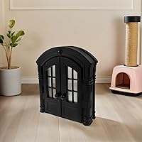 Vista 5 de Dual Access Pet Gate for Cats and Small Dogs Indoor Cat Entrance Panel Simple Installation Privacy Barrier for Home Use Black