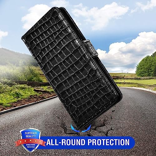 Asuwish Funda para Samsung Galaxy S23 Plus S23+ 5G con Cristal Templado Protector de Pantalla Soporte Tarjetero Cuero Libro Cartera Carcasa S23plus 23S S 23 + 23+ Wallet Phone Cover Case Negro