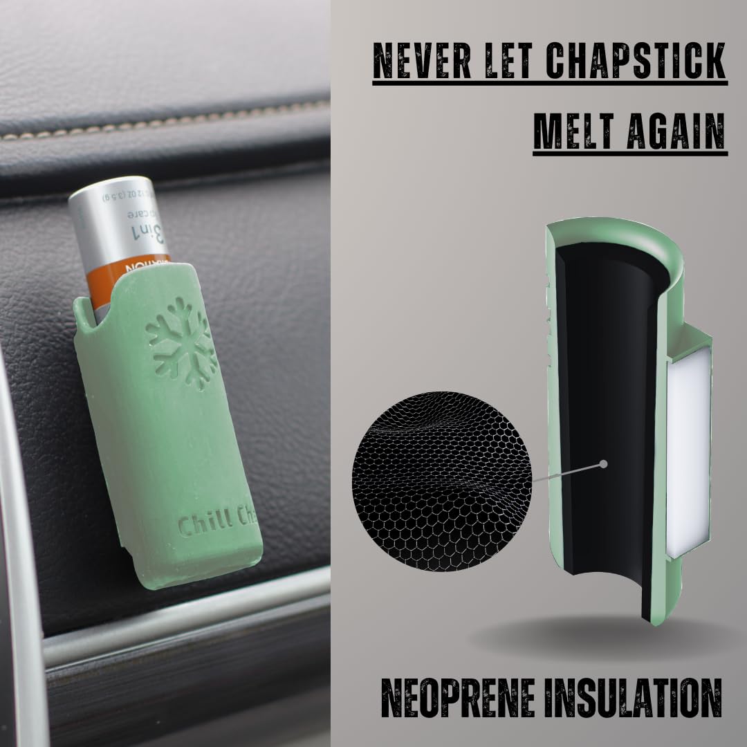 Generic Chill Chap - Insulated Lip Balm Mount - Premium interior car accessory - Keep Your Chapstick Handy and upright! - Great low-cost gift (Mint Green)