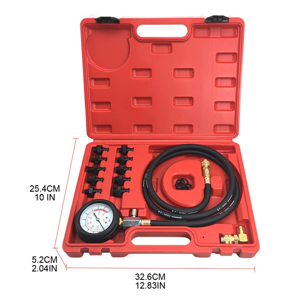 Buwei Comprobador de compresión de manómetro de Aceite - Kit de Prueba de compresión de Motor mecánico PROBADOR DE PRESIÓN DE Bomba DE Aceite
