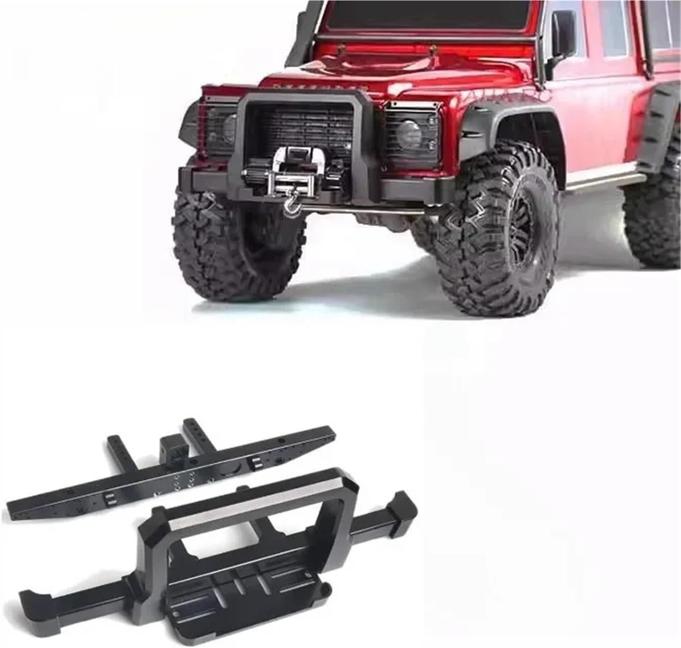 For TRX-4 For Defender 1/10 アルミブルバーフロントリアバンパーウインチ牽引フックマウント RC クローラ