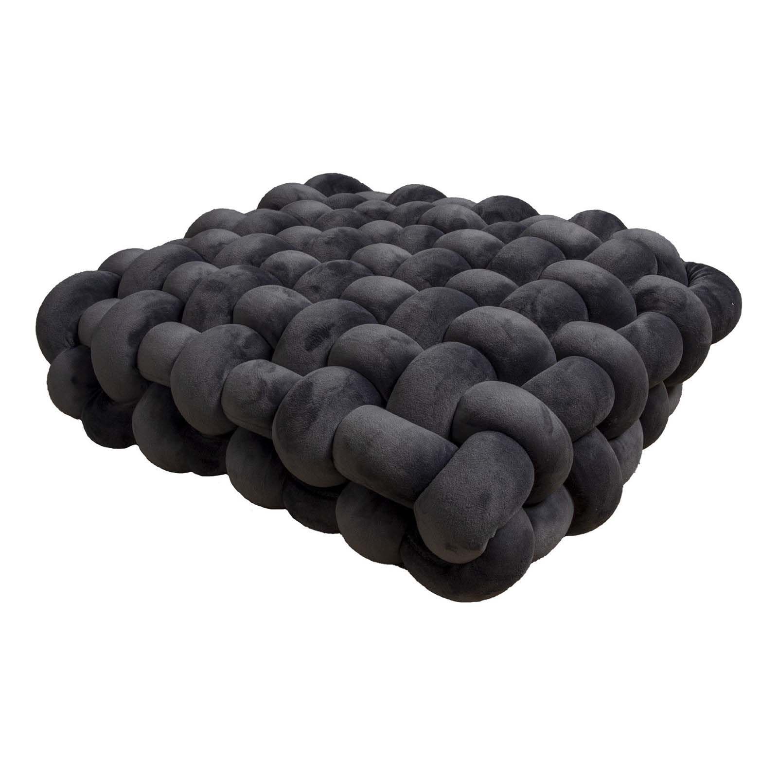 PTKG Knot Ball Pillow with Soft Velvet Short Plush, Knot Throw Pillow, Handmade Square Decorative Pillow, Decorative Pillow Knot Pillow for Sofa Bed, Office Room,gray 1,30x50x12CM