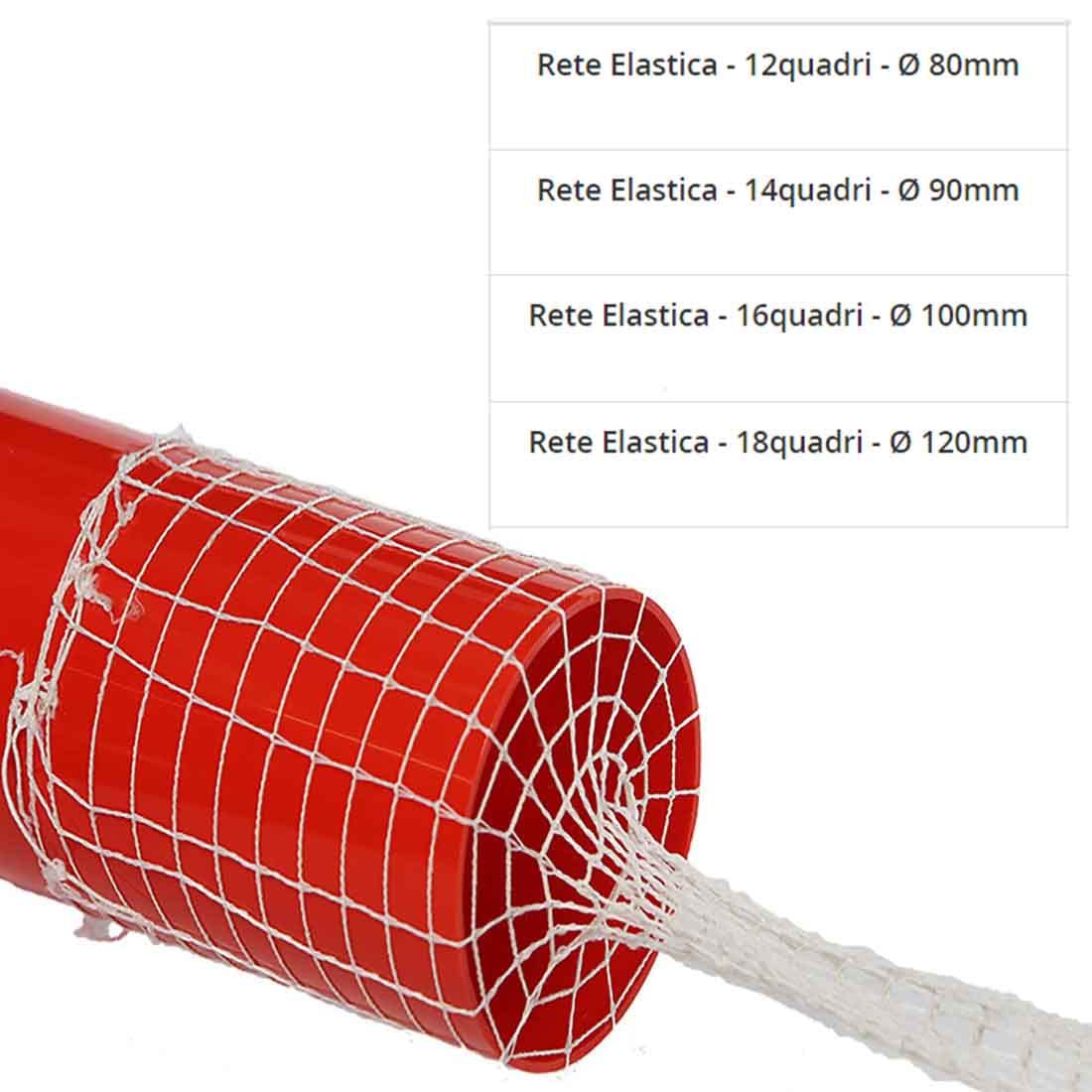Rete Elastica per Carne 12-14-16-18 Quadri 50 mt, Rotoli per Arrosti e Insaccati, Spago da Cucina