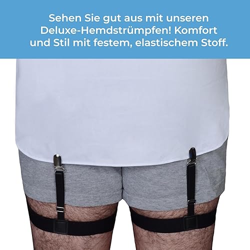 Miniatura 2 de Comfy Deluxe - Ligas ajustables para camisas con cierre, clips antideslizantes (1 par) para hombres y mujeres La camisa elástica se mantiene con