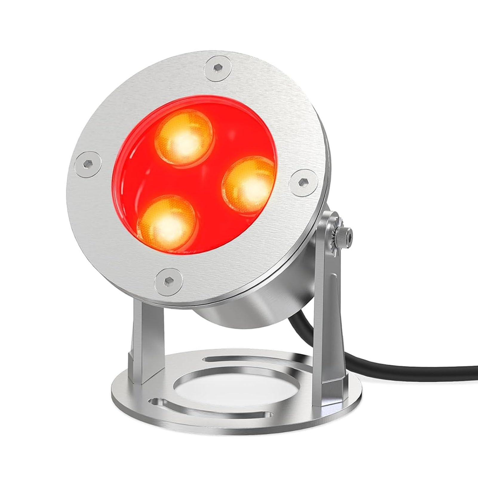 JOUFNING Submersible LED Fountain Light - IP68 Waterproof Outdoor LED Spotlight, 12/24V Low Voltage Landscape Lights, for Waterfalls, Ponds and More Lighting(Red,3W(24V))
