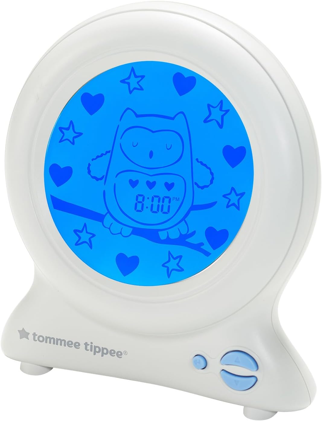 Tommee Tippee Groclock Sleep Trainer Clock, Alarm Clock and Nightlight for Young Children, USB-Powered White 499055