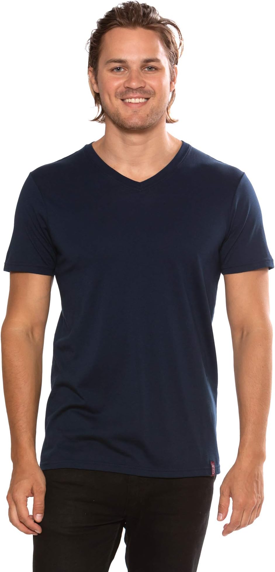 Texere Men's V-Neck T-Shirt - 100% Organic Peruvian Pima Cotton Tee (Frissell)