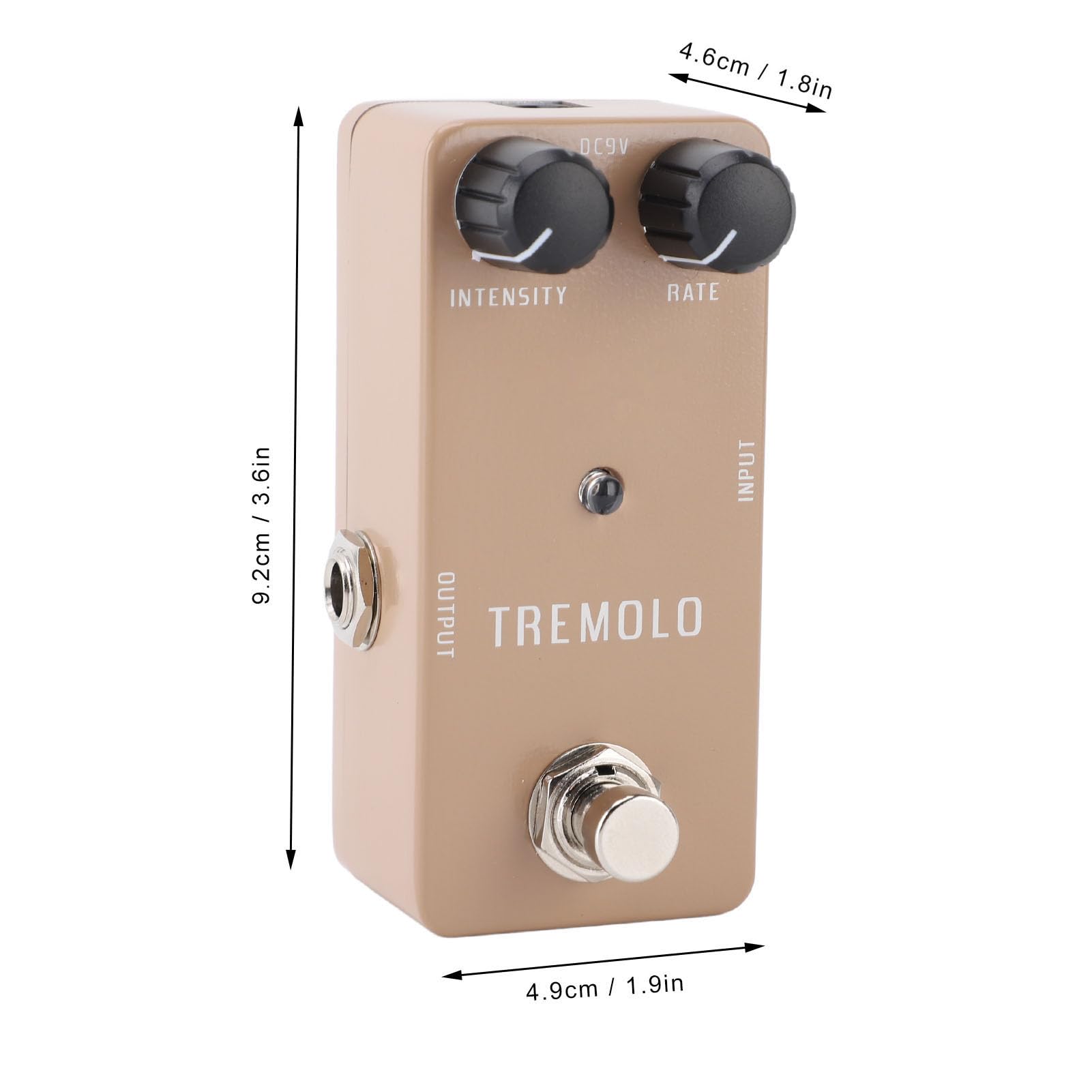 Pedale Effetto Chitarra, 1Hz-25Hz DC 9V Chitarra Tremolo Pedale per con True Bypass