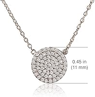 Vista 5 de A+O Regalo para hermana, collar con colgante de disco de circonita cúbica pequeña en oro, oro rosa o plata