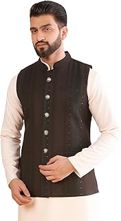 amazon brand - tavasya Mens Woven Design Mandarin Collar Nehru Jackets | Sleeveless Jacket | Ethnic Wear-picture-37